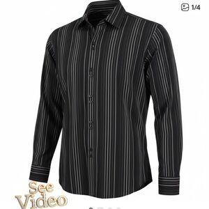 👛 (ANY 2/$20) INC Long Sleeved Striped Button Down Shirt. See Video